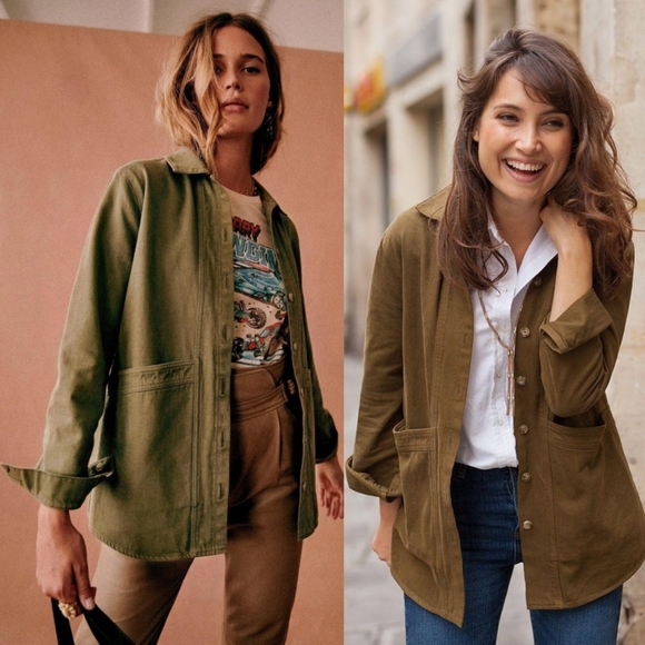 Sezane Will jacket in Khaki, Small - Picture 5 of 11